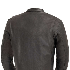 Veste en cuir pour homme personnalisée avec broderie ou patch de logo | Design de style motard pour les marques de marque privée - Product Image 6