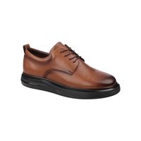 Chaussures Voyager 1042 pour hommes en cuir véritable, sportives, décontractées, pour la marche, à lacets, semelle extérieure antidérapante en EVA, noires, automne-hiver