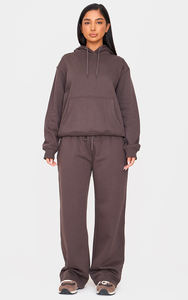 OEM Pantalon de survêtement en coton polyester de haute qualité pour femmes Palazzo à jambes larges Pantalon baggy uni OEM pour femmes - Product Image 4