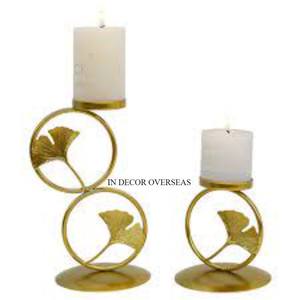 Feuilles Designer Couleur Argent Finition Brillant Poli Meilleure Qualité Métal Et Verre Clair Fait Décoratif Ouragan Bougeoir - Product Image 5