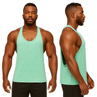 Débardeur de gym vintage lavé pour hommes personnalisé sans manches gilet d'entraînement athlétique rétro coton mélangé musculation limon fournisseur en gros