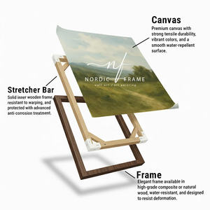 Impression sur toile d'art moderne de paysage de champ de blé vert de Van Gogh avec cadre en bois - Décoration rustique de campagne pour salon - Product Image 4