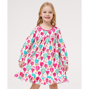 Chemises de nuit décontractées à manches longues pour filles, tailles 3T-12Y, fabriquées en tissu tissé doux dérivé du bambou - Product Image 4