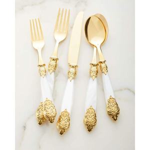 Juego de cubiertos de metal hechos a mano de estilo vintage, porciones de cena ecológicas para restaurantes y hoteles - Product Image 4