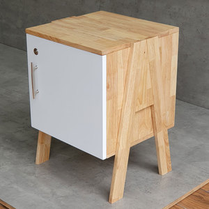 Mini White A-Frame Locker with Lockable <b>Door</b> 40x40x48cm Storage Unit Personal TCN68005 - Product Image 2