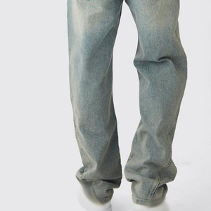 กางเกงยีนส์ฤดูหนาวคุณภาพสูงสำหรับผู้ชายและผู้หญิง ผลิตจากผ้าฝ้ายยืด ระบายอากาศได้ดี น้ำหนักเบา ทรงตรง พร้อมป้ายยี่ห้อแบบกำหนดเอง - Product Image 3