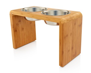 Precio directo de fábrica Juego de cuencos de alimentación de animales de madera de alta calidad Madera natural Acero inoxidable Cuencos ecológicos para mascotas para perros - Product Image 6