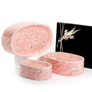 Wholesale Elegant <b>Set</b> of 3 Mother of Pearl <b>Cake</b> <b>Stands</b> MOP Inlay Chocolate Tray for Ramadan Eid Mubarak 2023 - Product Image 5