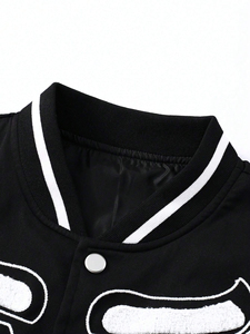 OEM Custom Quality Oversized <b>Yellow</b> Black Color Varsity Jacket Streetwear Embroidery Letterman Jacket for Men - Product Image 3