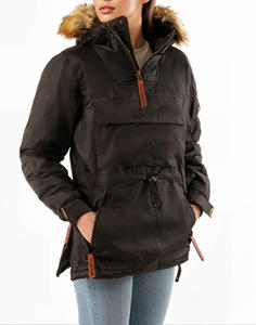 Puños elásticos de moda con cremallera para mujer, chaqueta Parka especial de invierno, cómoda chaqueta acolchada con capucha de piel con parches personalizados - Product Image 6