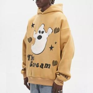 Sudadera de algodón 100% para hombre superventas, Sudadera con capucha de pantalla de espuma 3D pesada de gran tamaño, forro impermeable, estampado de logotipo personalizado - Product Image 3