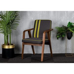 Sillón de madera contemporáneo con asiento tapizado Diseño elegante y cómodo para comedor de apartamento y áreas exteriores - Product Image 1