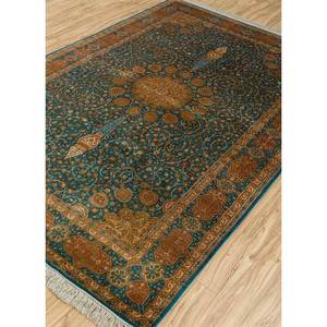Alfombras de Seda Gulmarg Grandes, Anudadas a Mano, de 9x12, con Patrón de Medallón Verde, para Uso Doméstico, Decoración de Sala de Estar y Pasillo - Product Image 2