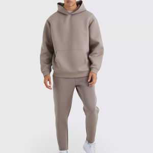 Ropa de calle Sudaderas con capucha de hombro de gran tamaño a granel Sudaderas con capucha de hombro de gran tamaño de color sólido - Product Image 5