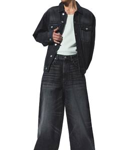 Vêtements pour femmes été jambe large fabricant pantalons taille haute décontracté trou droit Denim Jeans hommes amples Denim Jeans - Product Image 6