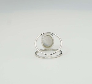 925สีเงินสเตอร์ลิงเดือนจูเนหินรุ้งมูนสโตนพร้อมฐานหนามเตยรูปวงรีพลอยวงแหวนคู่ - Product Image 3