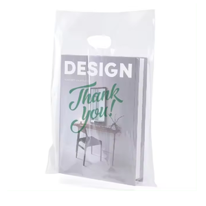 Sacs de remerciement découpés à l'emporte-pièce pour supermarché Sacs à provisions en plastique avec poignées Sacs de marchandises en plastique recyclables - Product Image 2