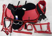 BLUHORSE BH-4077 Vente directe usine Selle d'endurance complète, ensemble de 10 pièces, style anglais, durable, prête pour le trail, en cuir PU incassable