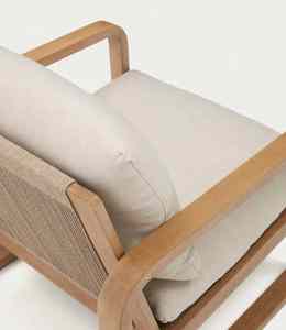 Diseño moderno al aire libre suave cómoda silla de teca de madera maciza inspirado cojín sofá para Villa jardín Hotel sala de estar - Product Image 5