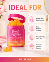 Gummies Probiotiques pour Femmes à l'Orme Rouge Antioxydante, Sans Gluten, Saveur Ananas Tropical, Bien-être Féminin, Marque Privée