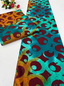 Tissu de coton Ankara imprimé à la cire africaine de la Libye Mélange de coton tissé à 100% pour femmes avec motif à mémoire de forme - Product Image 1