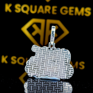 Pendentif Moissanite personnalisé, pendentif Moissanite VVS en pendentif, pendentif Moissanite VVS, pendentif Moissanite Hip Hop en argent, bijoux pour hommes - Product Image 3