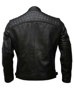 Chaqueta de Motociclista Casual y Elegante para Hombre, con Técnicas de Bordado, para Motociclismo, Chaqueta de Cuero con Diseño a Cuadros en la Parte Delantera, para Invierno - Product Image 3