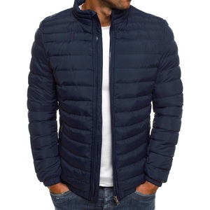 Veste d'hiver matelassée pour homme, imperméable, couleur unie, coton, fermeture éclair, impression personnalisée, fermeture à glissière - Product Image 4