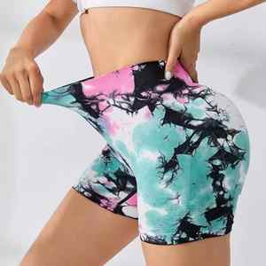 Pantalones cortos de yoga sin costuras personalizados para mujer Pantalones cortos de bicicleta de cintura media con mallas de entrenamiento de patrón sólido para adultos - Product Image 5