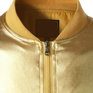 Veste en satin double face de haute qualité Blouson bombardier brodé avec logo de marque personnalisé Veste de baseball pour hommes - Product Image 4