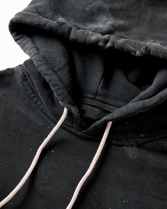 Cordon de serrage 100% coton hiver col à capuche dernier style hommes vêtements décontractés à capuche couleur unie pull avec détresse - Product Image 4