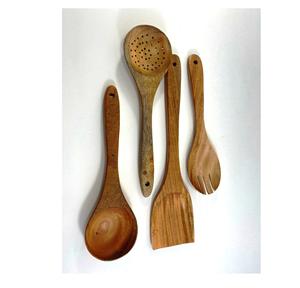 Espátula Utensilios de cocina La mejor espátula de madera Servidor de ensalada de madera Juego de 2 artículos de cocina únicos hechos a mano - Product Image 4