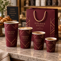 Gobelets à café en papier personnalisés AT PACK avec logo et sacs en papier assortis pour les cafés, les restaurants, les emballages à emporter
