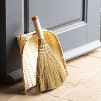 Balai à paille miniature classique, léger, avec manche en bois, écologique, personnalisable en couleur et logo, pour usage domestique
