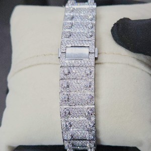 Reloj de diamantes Iced Out VVS Moissanite, movimiento automático de busto hacia abajo para hombres, reloj de diamantes de lujo para él, joyería de Hip Hop - Product Image 3