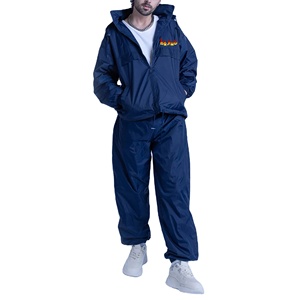 Vente en gros sur mesure Survêtement coupe-vent en nylon et polyester pour homme Survêtement surdimensionné de couleur marine unie avec logo personnalisé pour homme - Product Image 1
