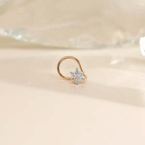 เครื่องประดับจมูกทรงดาวประดับเพชรซิร์คอนชุบทอง 14k สำหรับงานแต่งงานหรือเป็นของขวัญหมั้น - Product Image 6