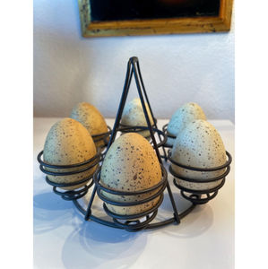 Nouveauté, support à œufs en fer forgé vintage, durable, finition noire, design personnalisé pour la décoration de la cuisine et de la table à manger - Product Image 2