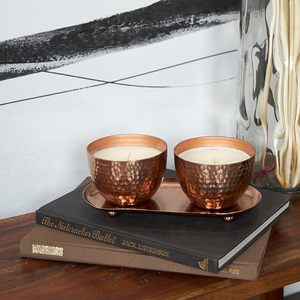 Bougie en pot martelé en métal élégant avec plateau pour mariage à la maison et décoration lumineuse de festivals au meilleur prix - Product Image 4