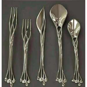Juego de cubiertos Diseño antiguo de acero inoxidable con cubiertos plateados Juego de cubiertos Juegos de cubiertos de acero inoxidable - Product Image 3