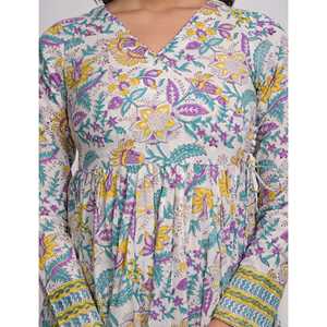 Vestido Largo Blanco de Algodón Angrakha, Estampado Boho Hippie, Cintura Imperio, Transpirable, Alta Calidad, Casual, para Fiesta, Talla XS, para Uso Diario en Club - Product Image 2