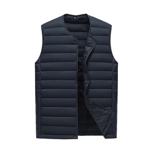 Wholesale Down Vest Warm Cotton-Padded Plus Size Custom Button Men's Winter <b>Coat</b> <b>Heat</b> Designer Puffer Vest puffer jacket - Product Image 4