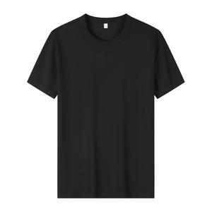 เสื้อยืดคอกลมผู้ชาย คุณภาพสูง ปรับแต่งได้ สีดำ 190 กรัม กันน้ำ สำหรับฤดูร้อน ชุดทำงาน แบบเรียบ ย้อมสี ดีไซน์ปกติ ความยาวมาตรฐาน - Product Image 1