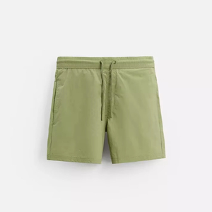 Short de bain à séchage rapide pour homme avec logo personnalisé, doublure en maille respirante, ceinture élastique, vêtements de plage de couleur unie, vêtements de fitness 100% polyester - Product Image 1