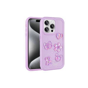 Coque en silicone brillante gaufrée Netzy SAFAToys pour iPhone 14 Pro 13 Pro Max 8 Plus 7 Plus - Étui de téléphone portable violet compatible Plus - Product Image 1