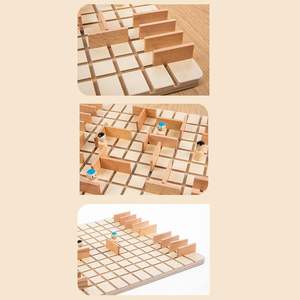 Jeu de société de stratégie abstrait en bois de qualité supérieure inspiré de Quoridor pour les enfants, les adultes et la famille, jeu de réflexion cérébrale - Product Image 5
