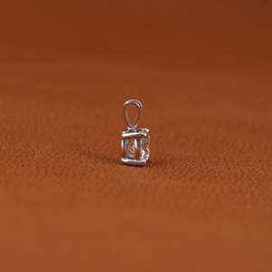 Pendentif en or blanc 18 carats plaqué or massif, design personnalisé, luxueux et minimaliste, diamant de laboratoire taillé 1,0 TCW, nouvelle tendance classique - Product Image 4