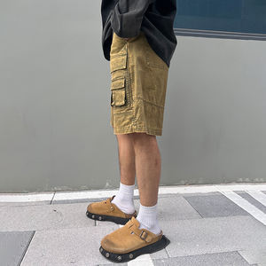 กางเกงขาสั้นคาร์โก้แบบลำลองของผู้ชายทันสมัยและอินเทรนด์ผ้าคอตตอน100% ทรายอ่อนปรับแต่งโลโก้ได้ตามต้องการ - Product Image 3