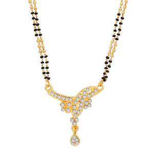 Conjunto de joyería fina Kriaa-Mangalsutra austriaco blanco con chapado en oro modelo 1500646 - Product Image 1