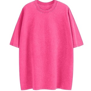 T-shirt personnalisé en coton épais respirant délavé à l'acide délavé au soleil Style décontracté pour les sports d'été Jogging Yoga-Long 220 grammes - Product Image 1